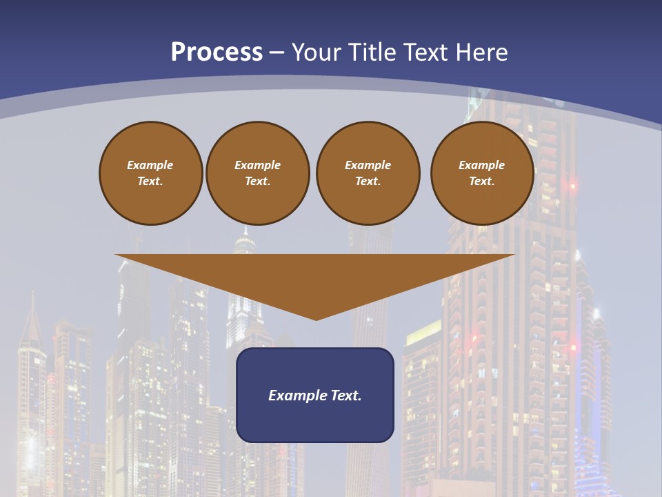A City Skyline With Skyscrapers And Water At Night PowerPoint Template