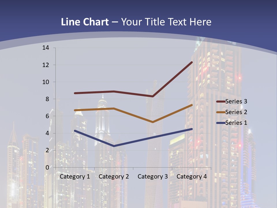 A City Skyline With Skyscrapers And Water At Night PowerPoint Template