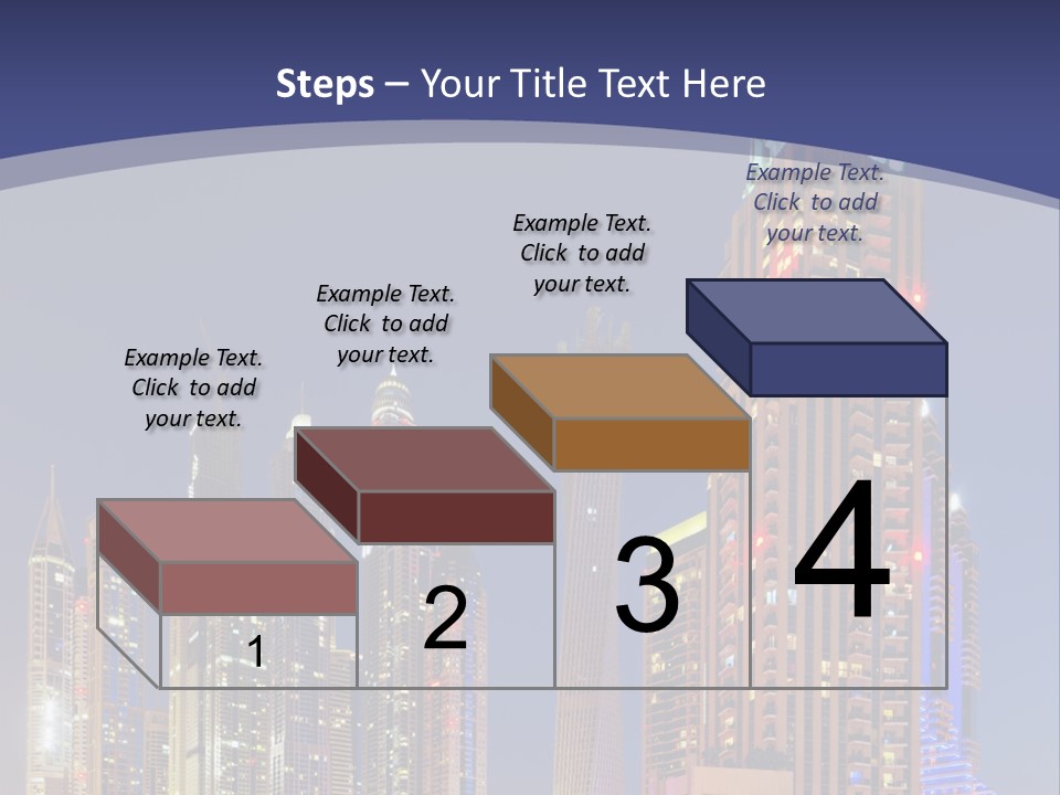 A City Skyline With Skyscrapers And Water At Night PowerPoint Template