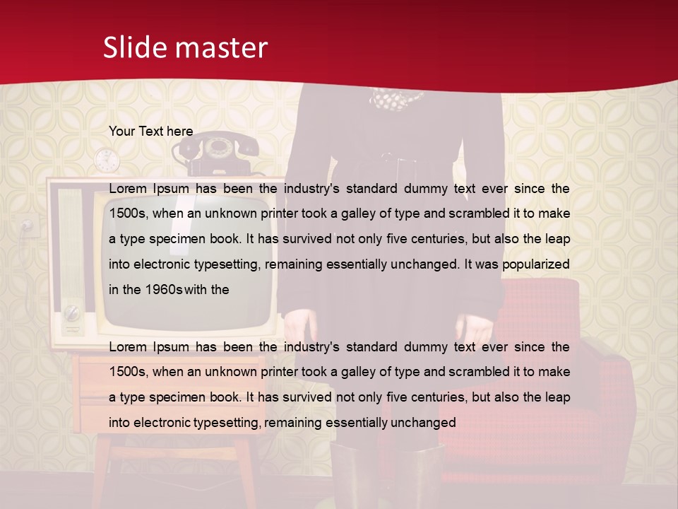 A Woman Standing In Front Of A Tv PowerPoint Template
