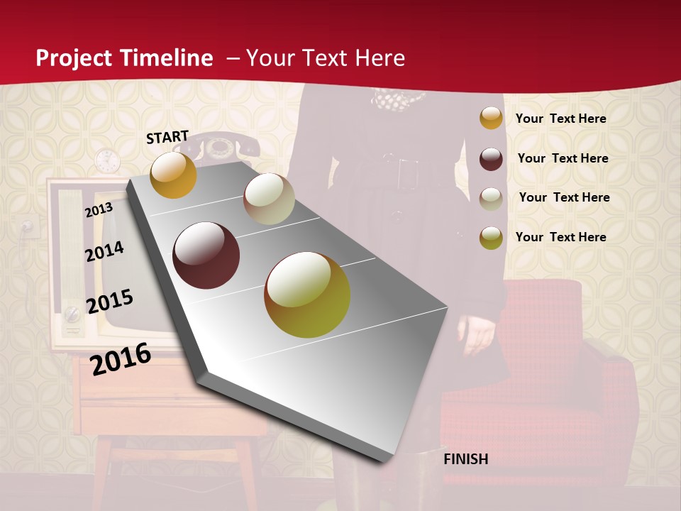 A Woman Standing In Front Of A Tv PowerPoint Template