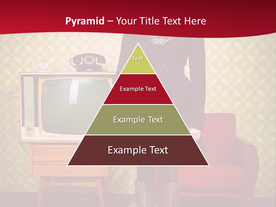 A Woman Standing In Front Of A Tv PowerPoint Template