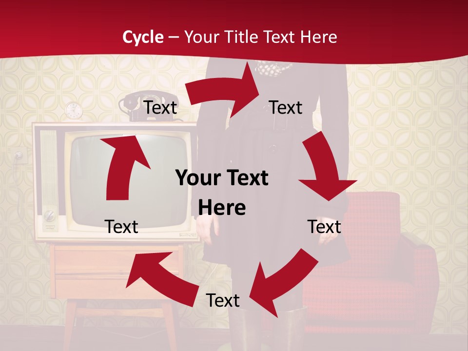 A Woman Standing In Front Of A Tv PowerPoint Template