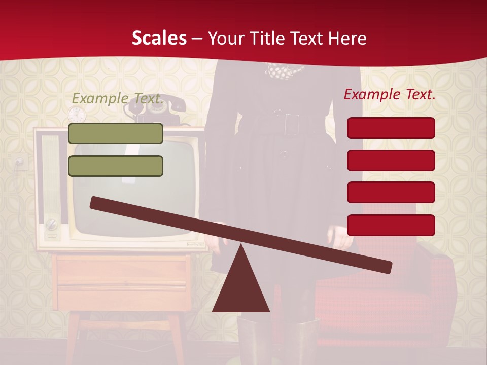 A Woman Standing In Front Of A Tv PowerPoint Template