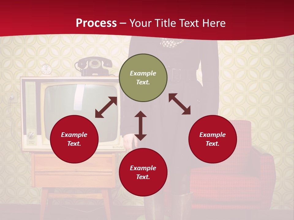 A Woman Standing In Front Of A Tv PowerPoint Template