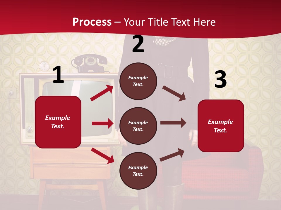 A Woman Standing In Front Of A Tv PowerPoint Template