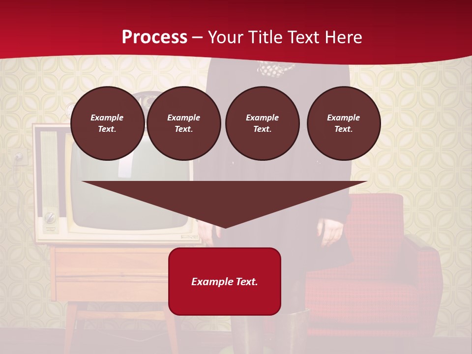 A Woman Standing In Front Of A Tv PowerPoint Template