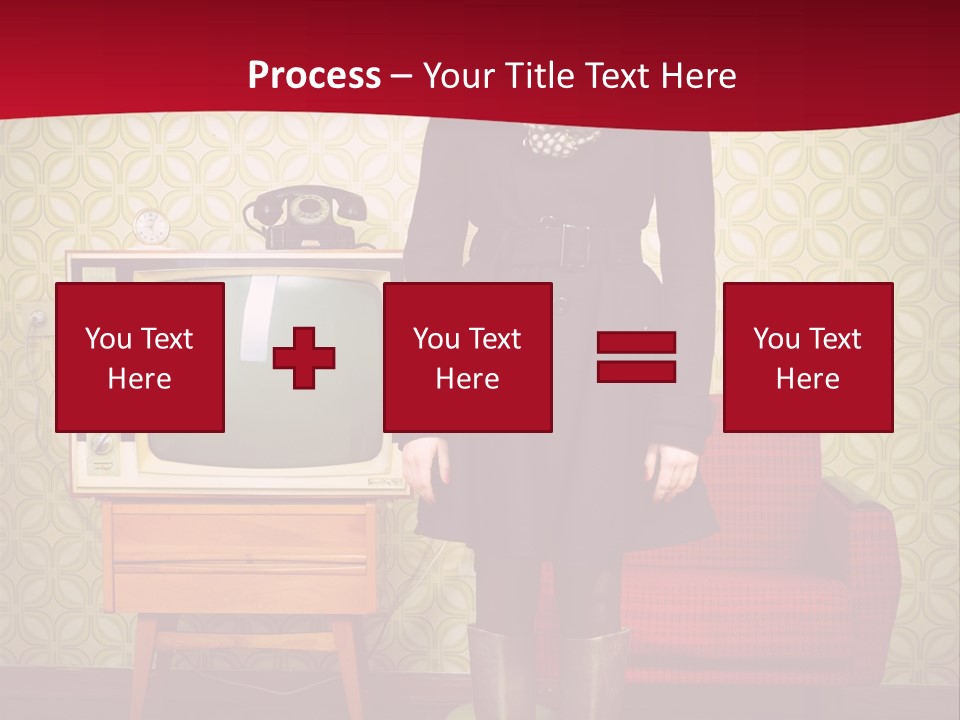 A Woman Standing In Front Of A Tv PowerPoint Template