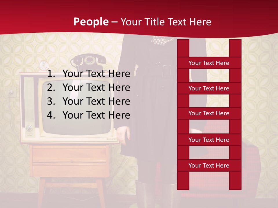 A Woman Standing In Front Of A Tv PowerPoint Template