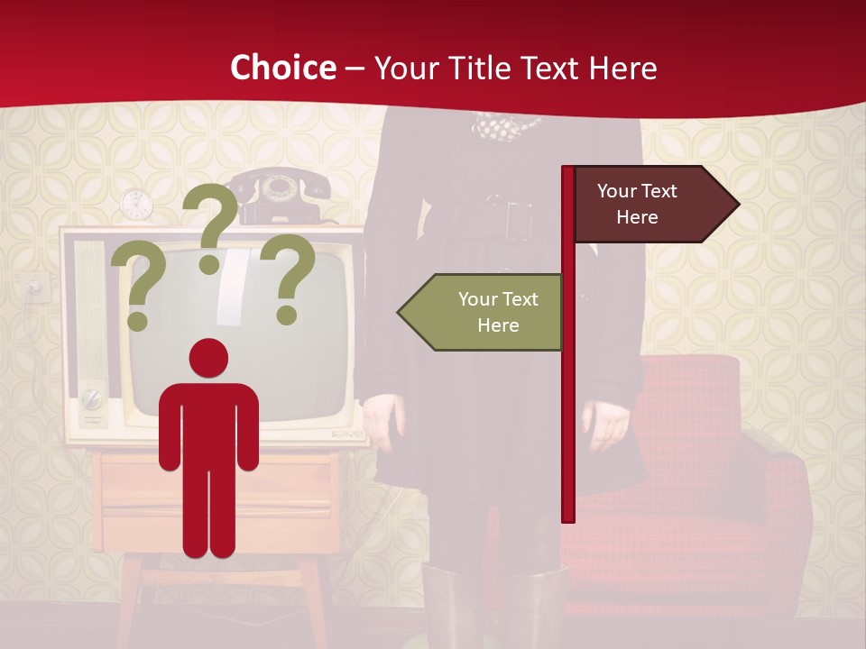 A Woman Standing In Front Of A Tv PowerPoint Template