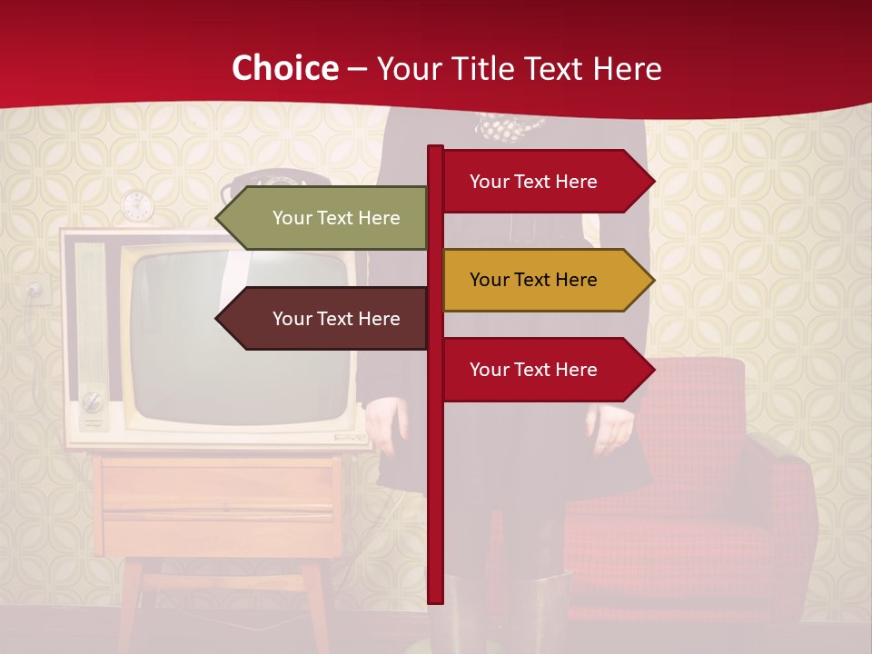 A Woman Standing In Front Of A Tv PowerPoint Template