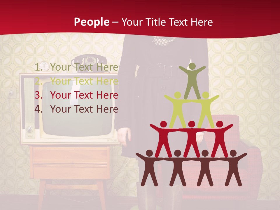 A Woman Standing In Front Of A Tv PowerPoint Template
