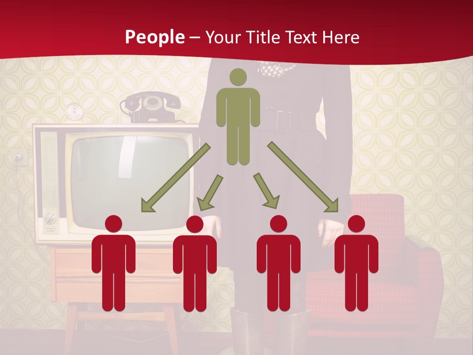 A Woman Standing In Front Of A Tv PowerPoint Template