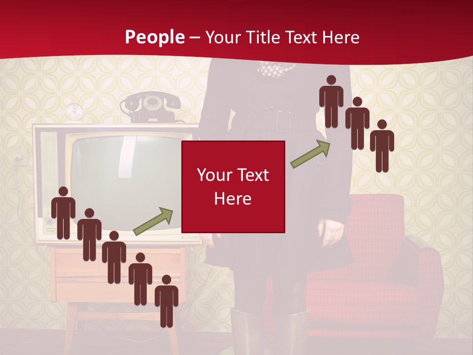 A Woman Standing In Front Of A Tv PowerPoint Template