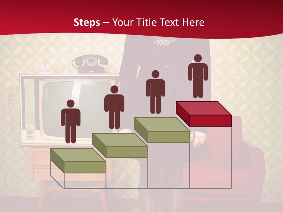 A Woman Standing In Front Of A Tv PowerPoint Template