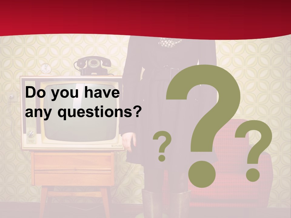 A Woman Standing In Front Of A Tv PowerPoint Template