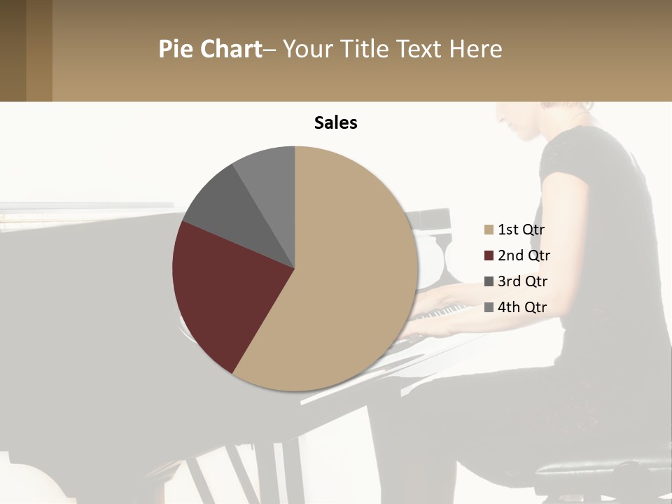A Woman In A Black Dress Playing A Piano PowerPoint Template