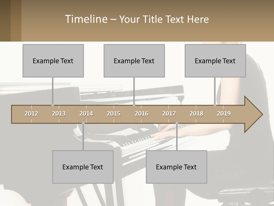 A Woman In A Black Dress Playing A Piano PowerPoint Template