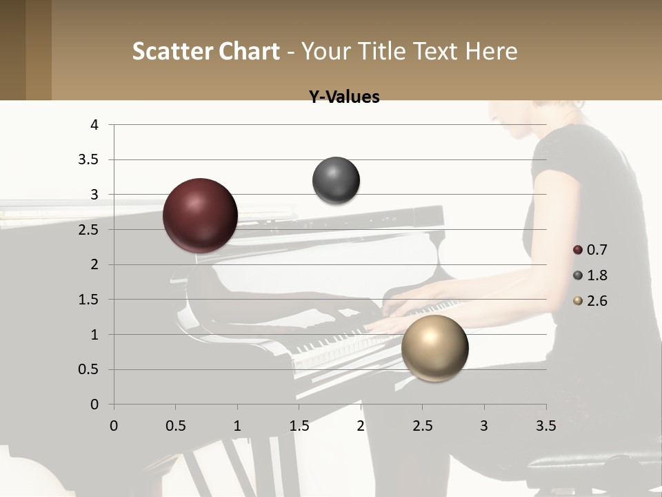 A Woman In A Black Dress Playing A Piano PowerPoint Template