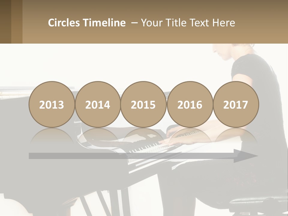 A Woman In A Black Dress Playing A Piano PowerPoint Template