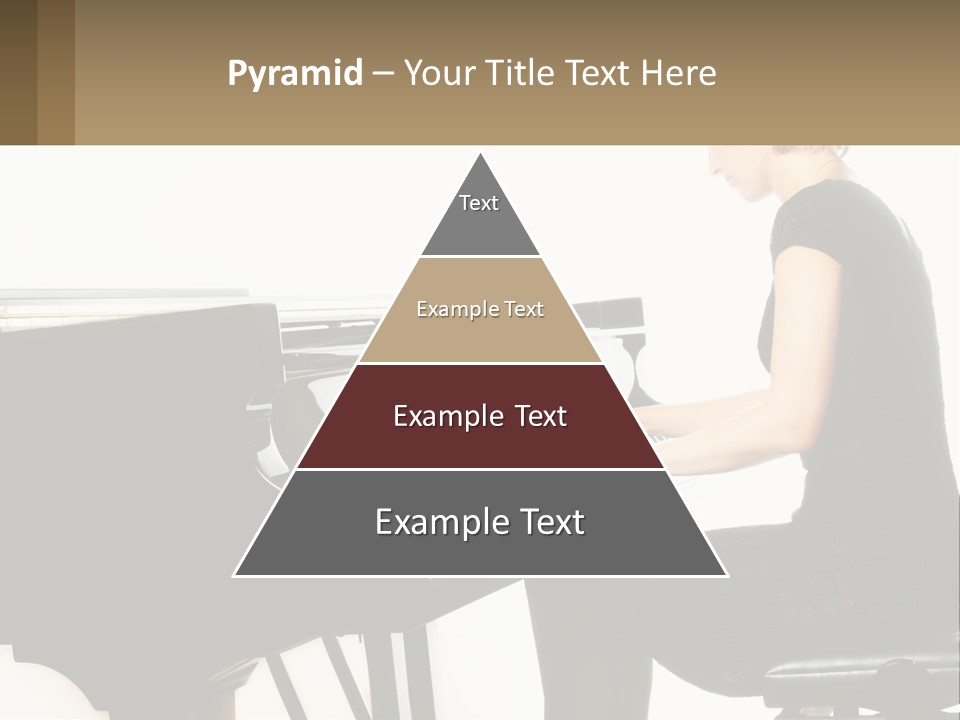 A Woman In A Black Dress Playing A Piano PowerPoint Template