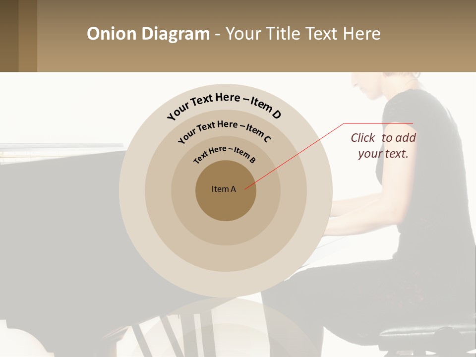 A Woman In A Black Dress Playing A Piano PowerPoint Template