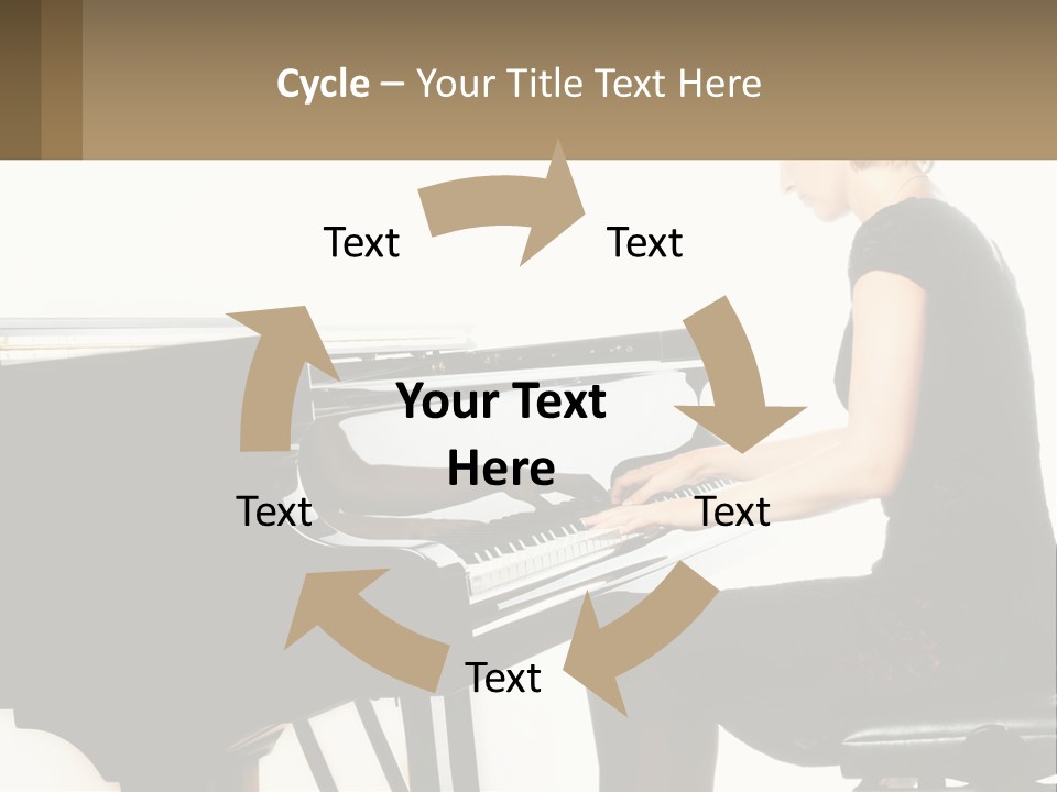 A Woman In A Black Dress Playing A Piano PowerPoint Template