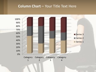 A Woman In A Black Dress Playing A Piano PowerPoint Template