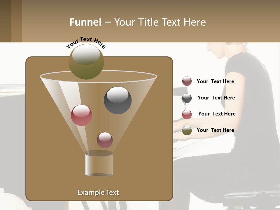 A Woman In A Black Dress Playing A Piano PowerPoint Template