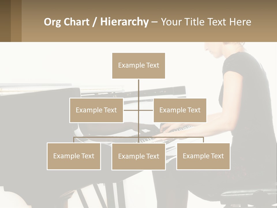 A Woman In A Black Dress Playing A Piano PowerPoint Template