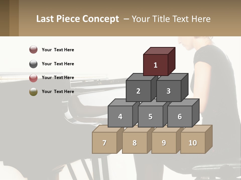 A Woman In A Black Dress Playing A Piano PowerPoint Template