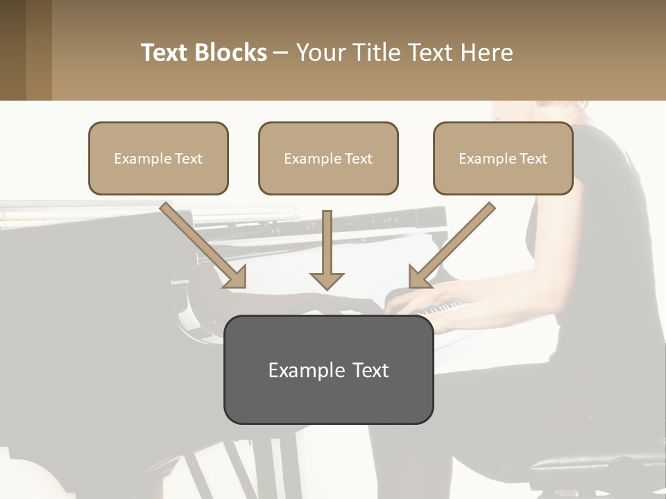 A Woman In A Black Dress Playing A Piano PowerPoint Template
