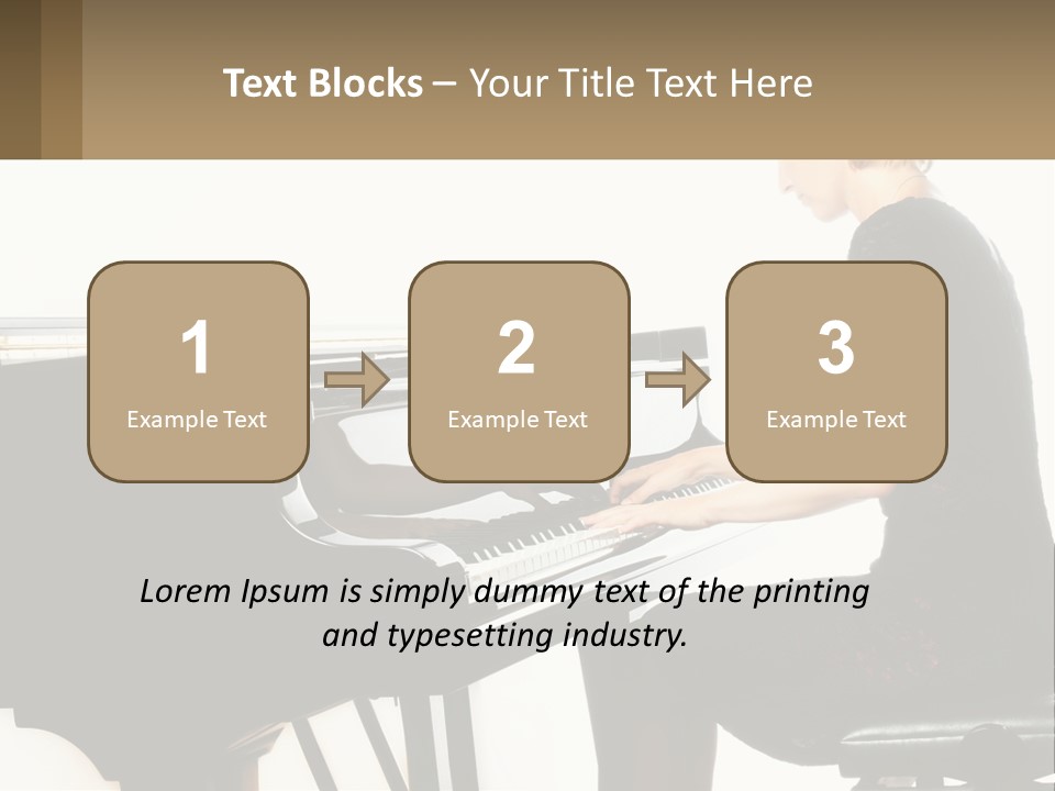 A Woman In A Black Dress Playing A Piano PowerPoint Template