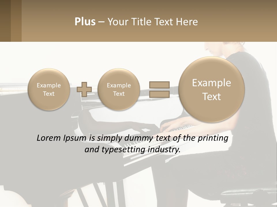 A Woman In A Black Dress Playing A Piano PowerPoint Template
