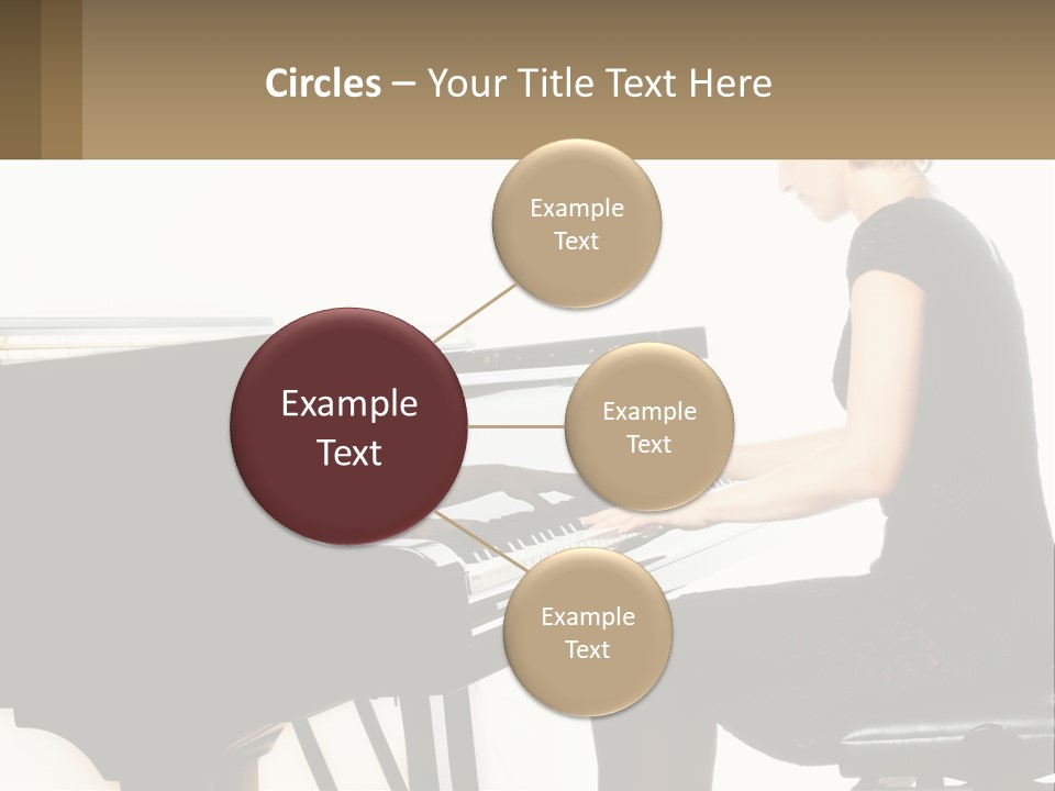 A Woman In A Black Dress Playing A Piano PowerPoint Template