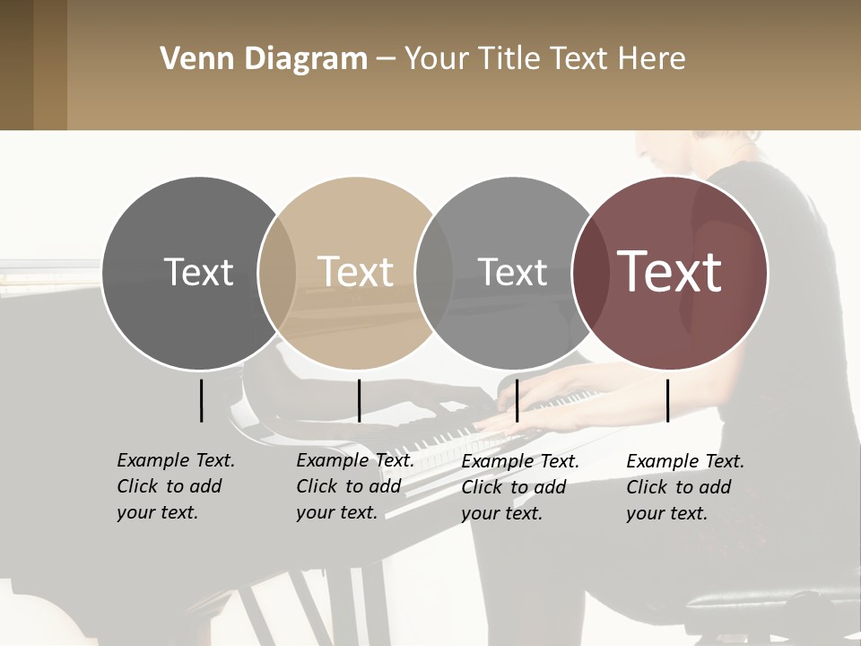 A Woman In A Black Dress Playing A Piano PowerPoint Template