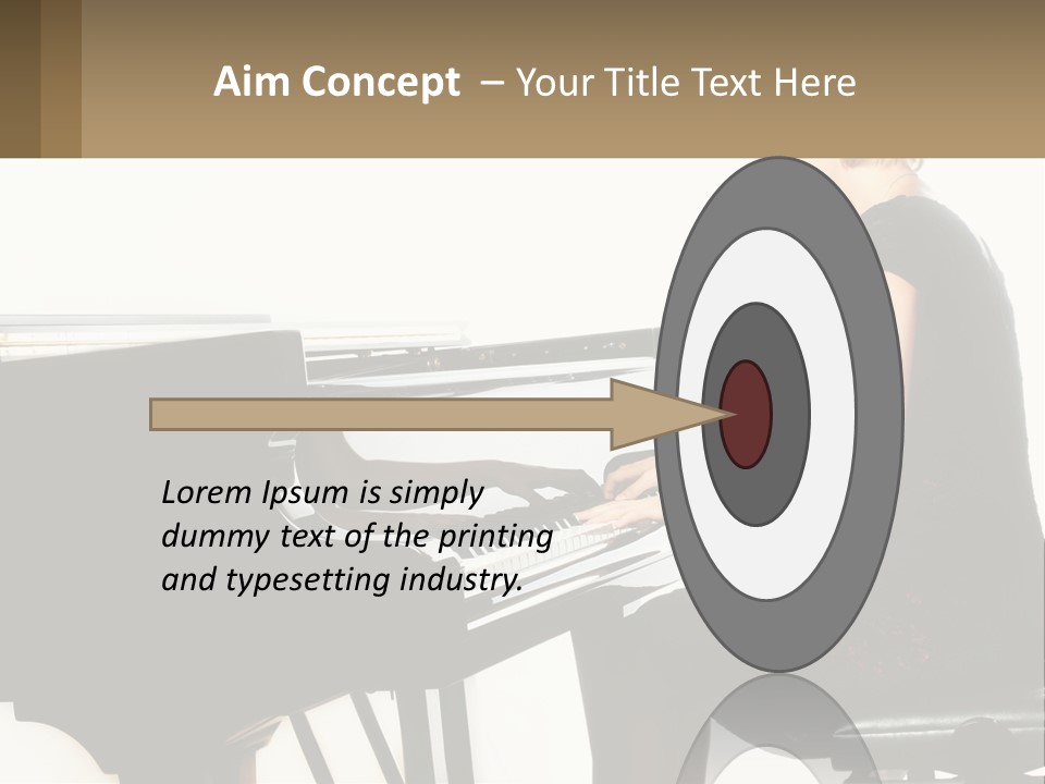 A Woman In A Black Dress Playing A Piano PowerPoint Template