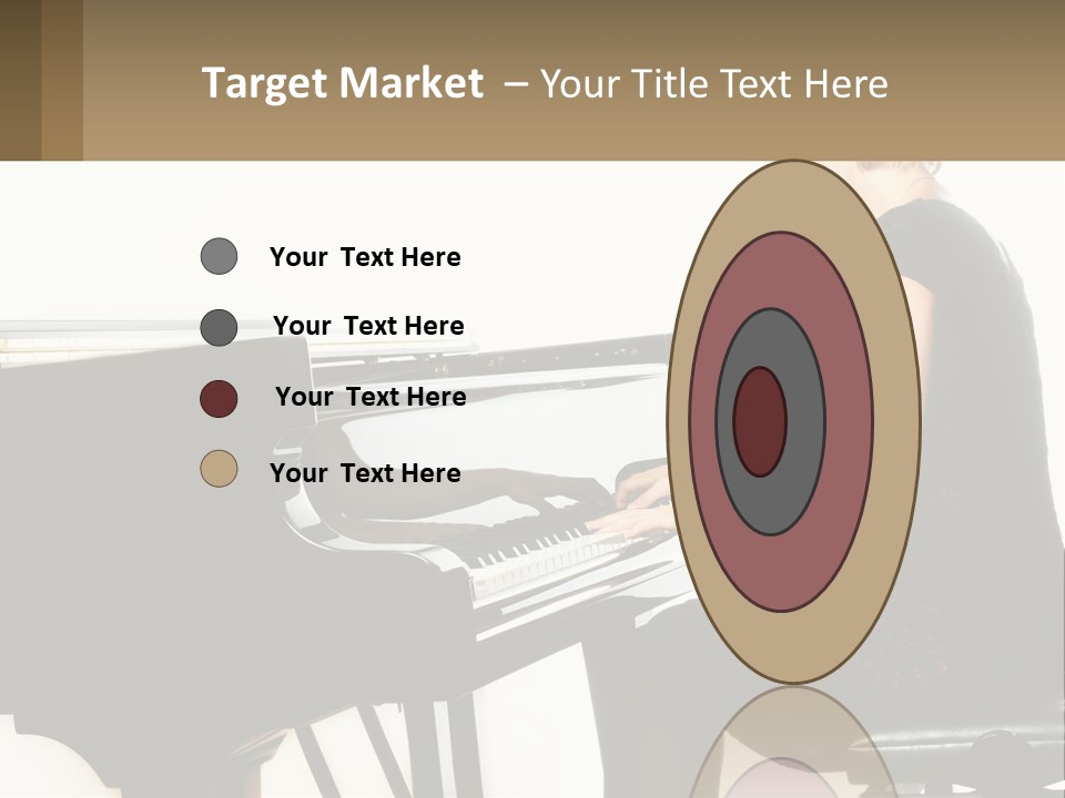 A Woman In A Black Dress Playing A Piano PowerPoint Template