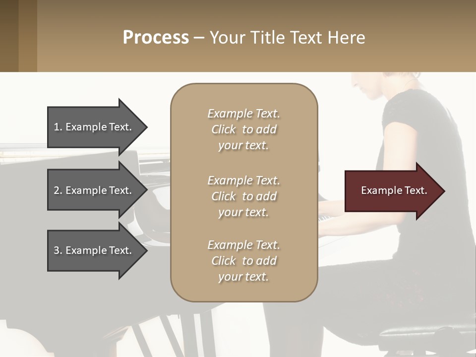 A Woman In A Black Dress Playing A Piano PowerPoint Template