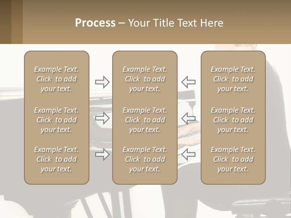 A Woman In A Black Dress Playing A Piano PowerPoint Template