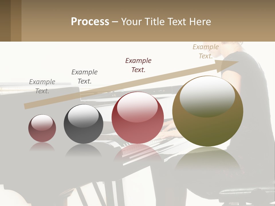 A Woman In A Black Dress Playing A Piano PowerPoint Template