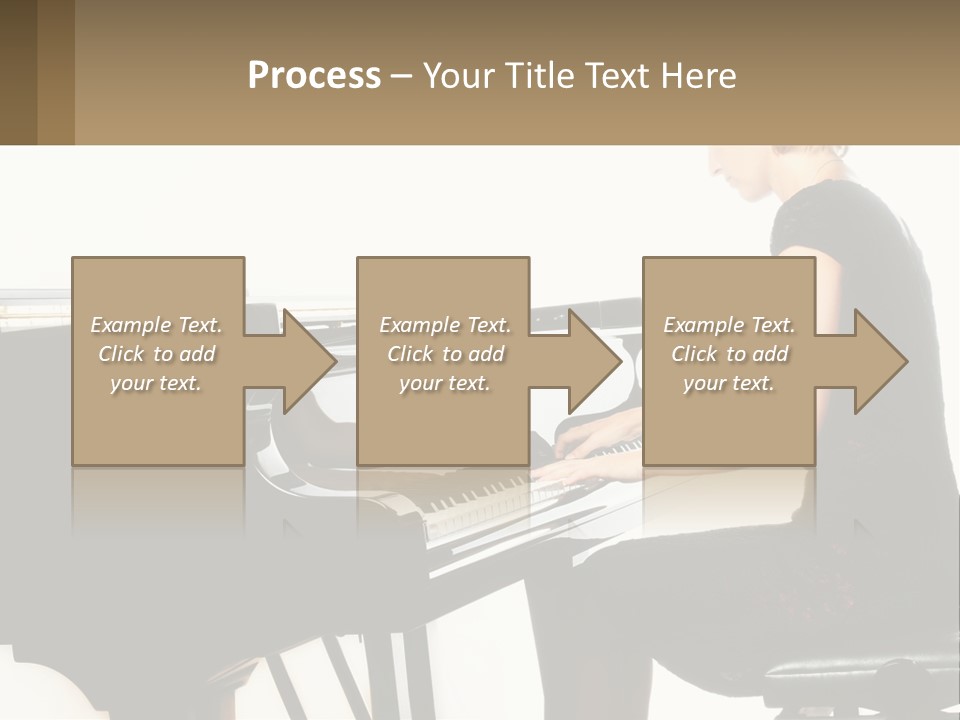 A Woman In A Black Dress Playing A Piano PowerPoint Template