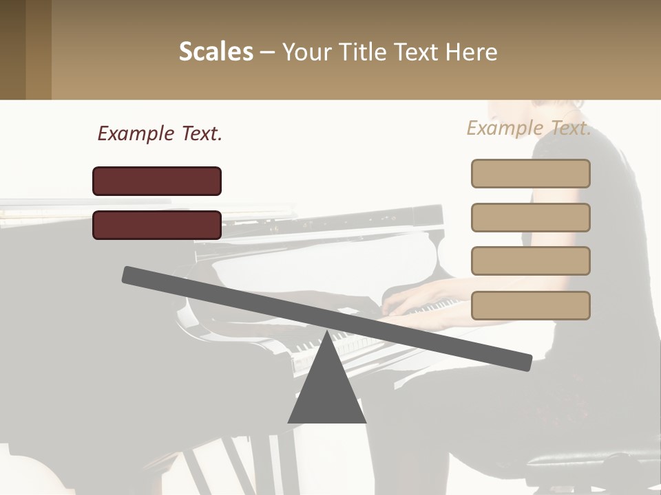 A Woman In A Black Dress Playing A Piano PowerPoint Template