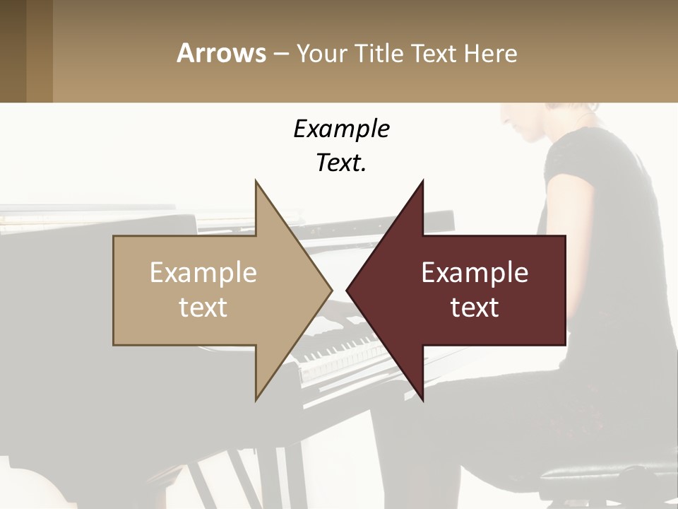 A Woman In A Black Dress Playing A Piano PowerPoint Template