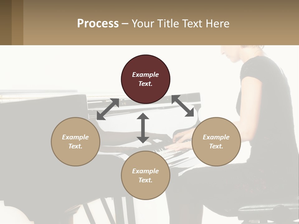 A Woman In A Black Dress Playing A Piano PowerPoint Template