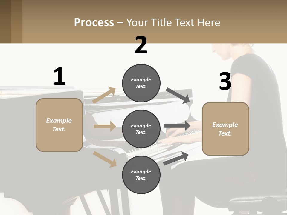 A Woman In A Black Dress Playing A Piano PowerPoint Template