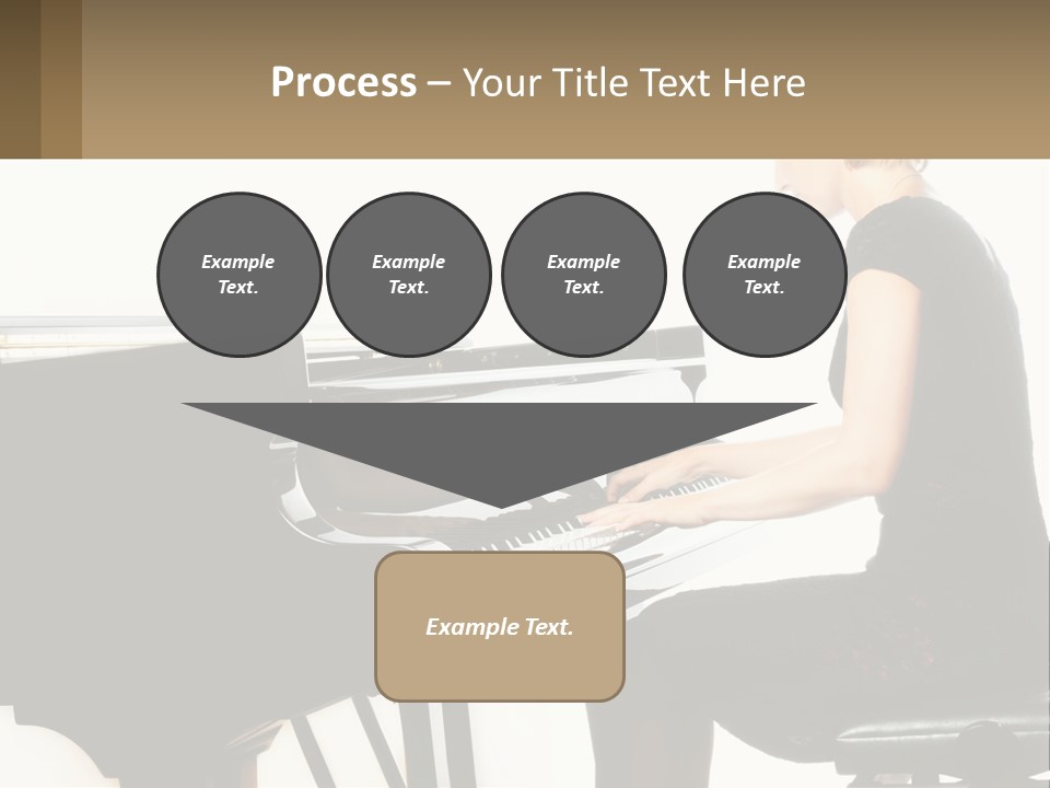 A Woman In A Black Dress Playing A Piano PowerPoint Template