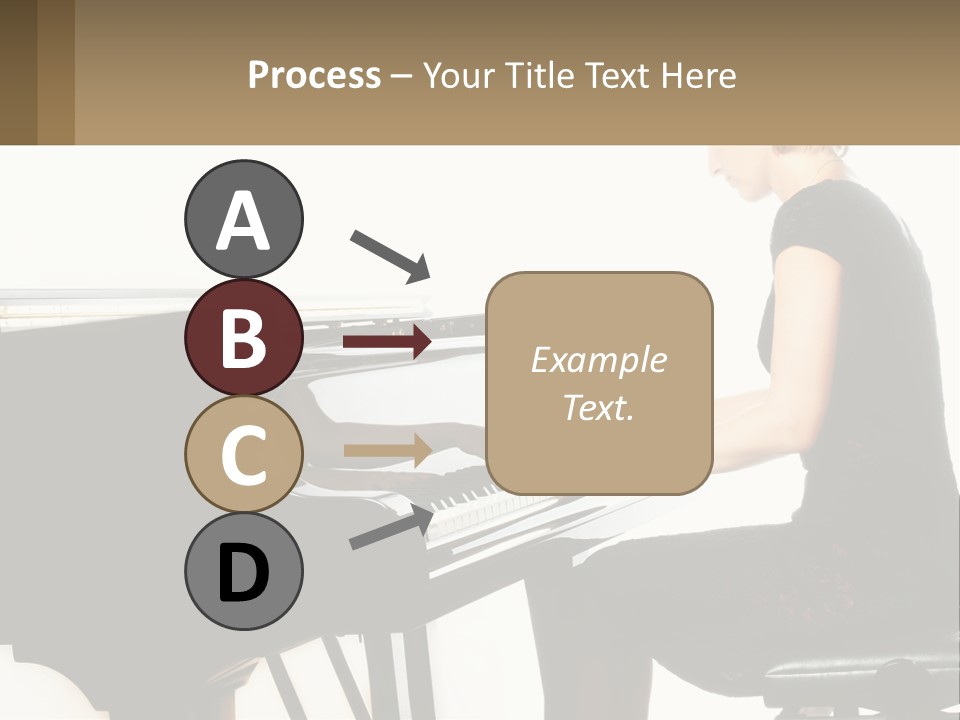 A Woman In A Black Dress Playing A Piano PowerPoint Template