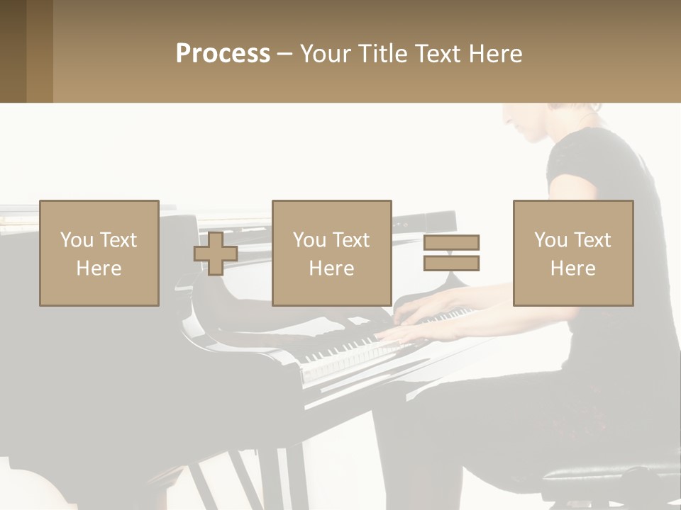 A Woman In A Black Dress Playing A Piano PowerPoint Template