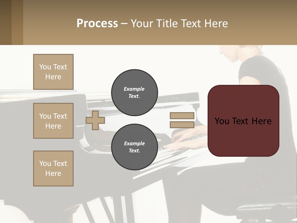 A Woman In A Black Dress Playing A Piano PowerPoint Template